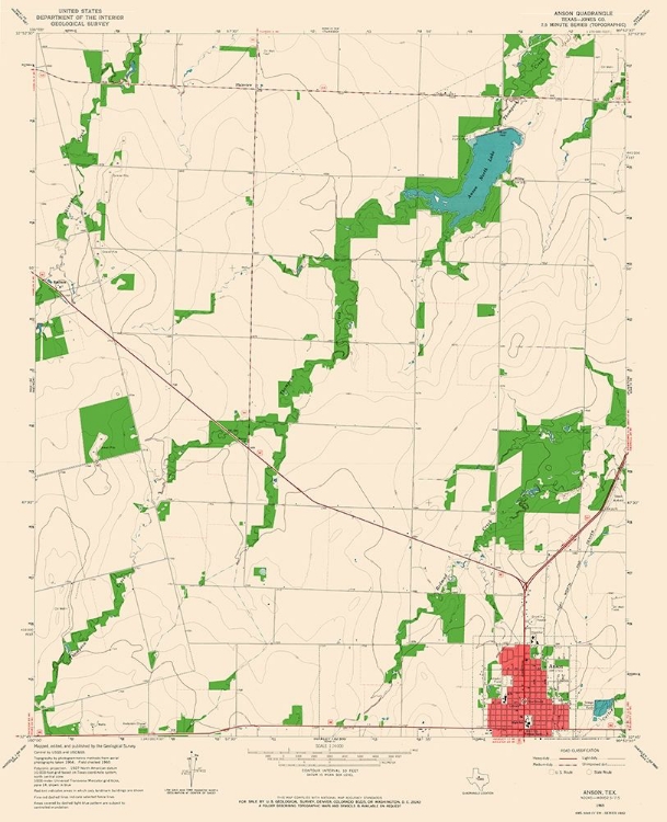 Picture of ANSON TEXAS QUAD - USGS 1965