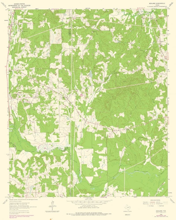 Picture of ASHLAND TEXAS QUAD - USGS 1962