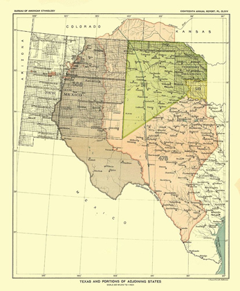 Picture of TEXAS - ADJOINING STATES - HOEN 1896