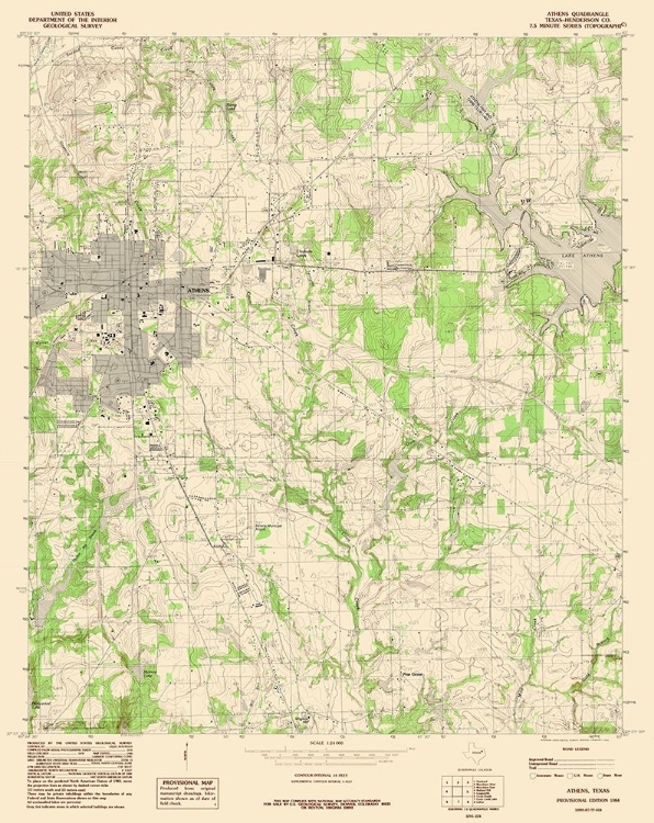 Picture of ATHENS TEXAS QUAD - USGS 1984