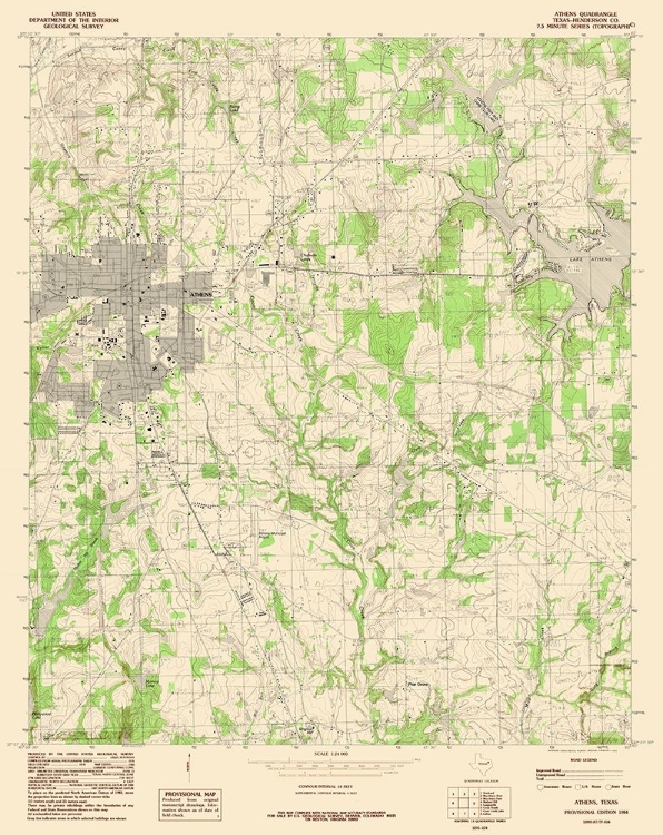 Picture of ATHENS TEXAS QUAD - USGS 1984