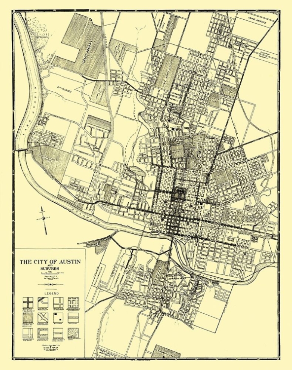 Picture of AUSTIN, SUBURBS TEXAS - PENICK 1925