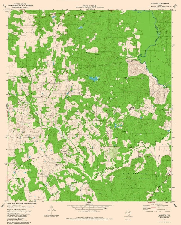 Picture of AUGUSTA TEXAS QUAD - USGS 1982