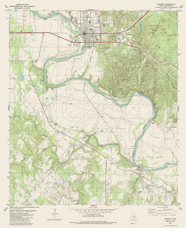 Picture of BASTROP TEXAS QUAD - USGS 1982