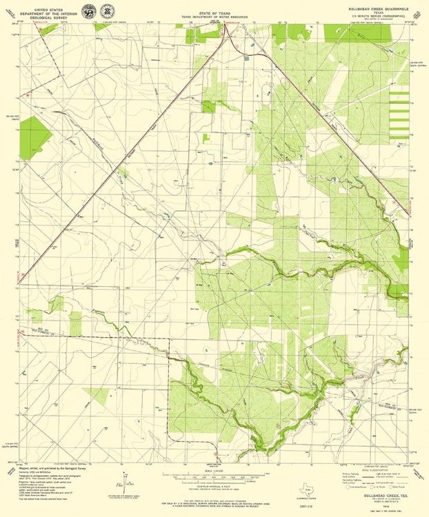 Picture of BULLSHEAD CREEK TEXAS QUAD - USGS 1979