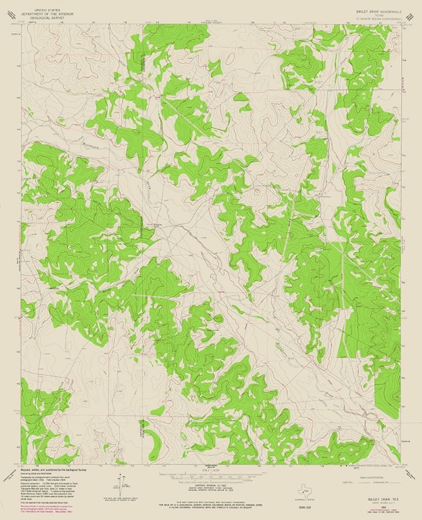 Picture of BAILEY DRAW TEXAS QUAD - USGS 1964