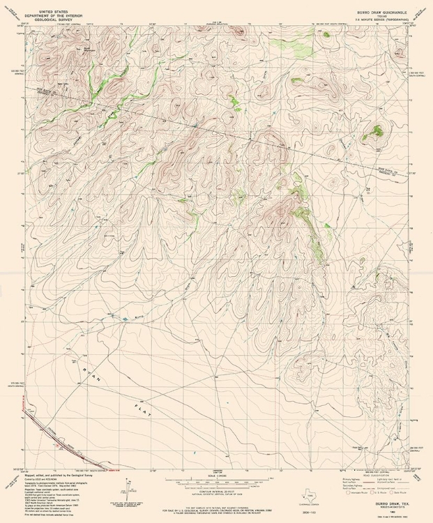 Picture of BURRO DRAW TEXAS QUAD - USGS 1983