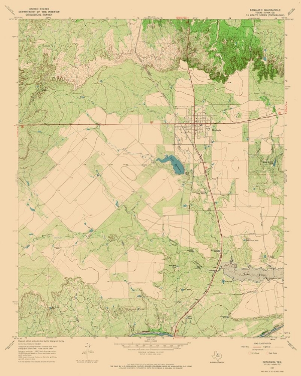 Picture of BENJAMIN TEXAS QUAD - USGS 1967