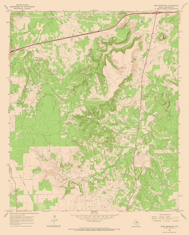 Picture of BEAR MOUNTAIN TEXAS QUAD - USGS 1966