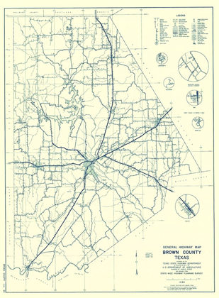 Picture of BROWN TEXAS HIGHWAY - HIGHWAY DEPT 1940