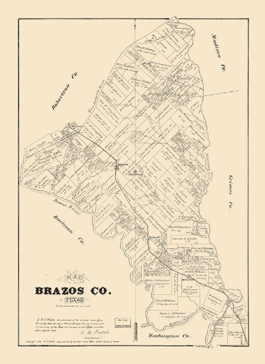 Picture of BRAZOS COUNTY TEXAS - WALSH 1879