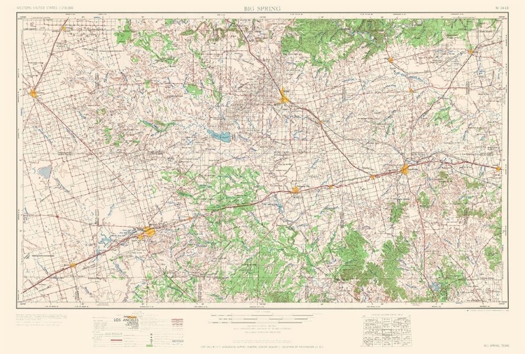 Picture of BIG SPRING HOWARD COUNTY TEXAS QUAD - USGS 1954