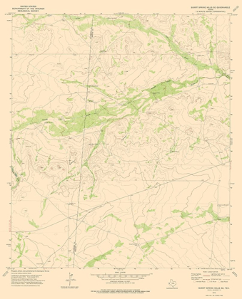 Picture of BURNT SPRING HILLS TEXAS QUAD - USGS 1973