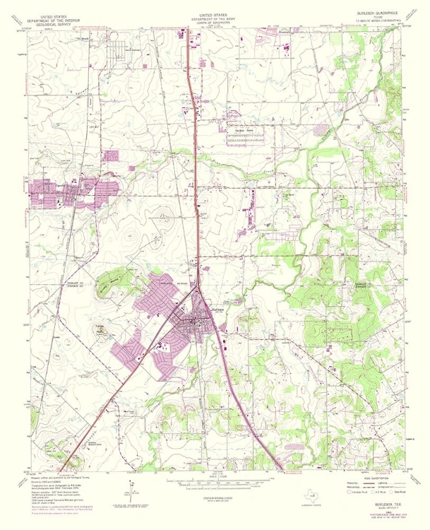 Picture of BURLESON TEXAS QUAD - USGS 1974