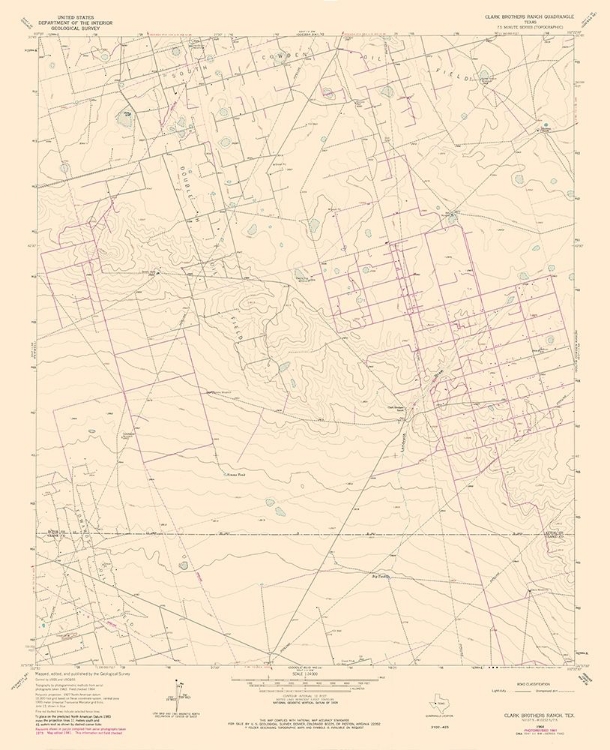 Picture of CLARK BROTHERS RANCH TEXAS QUAD - USGS 1981