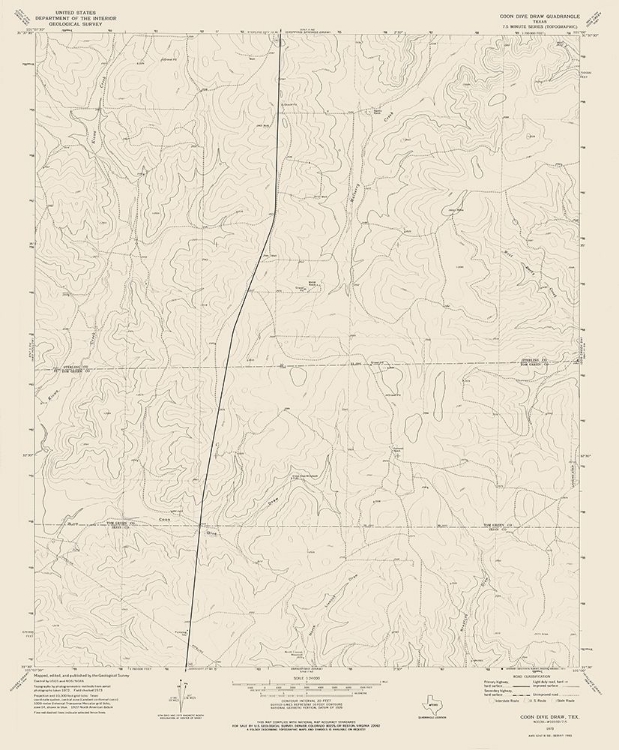 Picture of COON DIVE DRAW TEXAS QUAD - USGS 1973