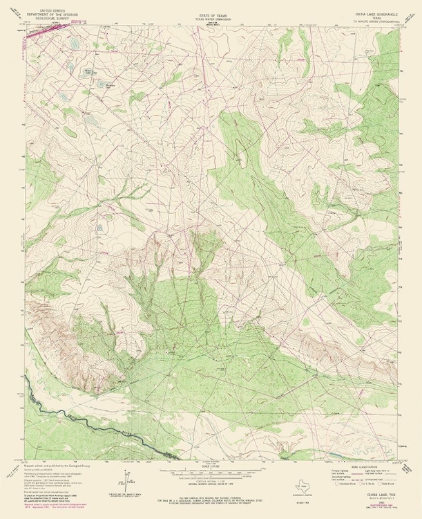 Picture of CHINA LAKE TEXAS QUAD - USGS 1981- 23 X 28.23