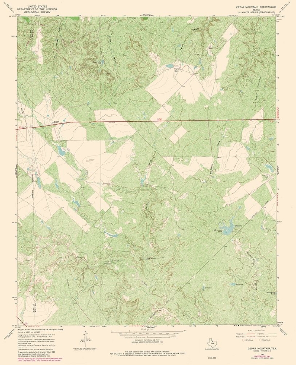 Picture of CEDAR MOUNTAIN TEXAS QUAD - USGS 1981