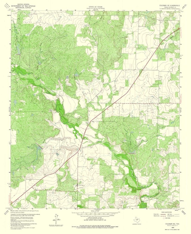 Picture of COLEMAN NE TEXAS QUAD - USGS 1960