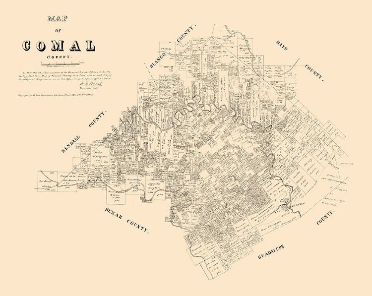 Picture of COMAL COUNTY TEXAS - WALSH 1879