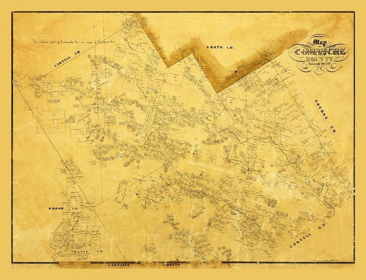 Picture of COMANCHE COUNTY TEXAS - 1856