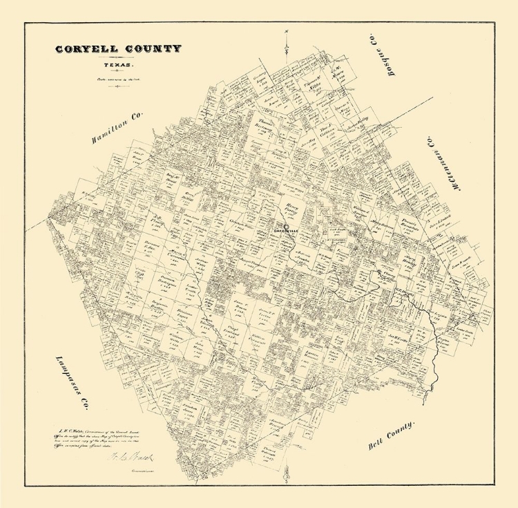 Picture of CORYELL COUNTY TEXAS - WALSH 1879