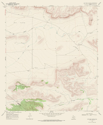 Picture of CAP ROCK BUTTE TEXAS QUAD - USGS 1968