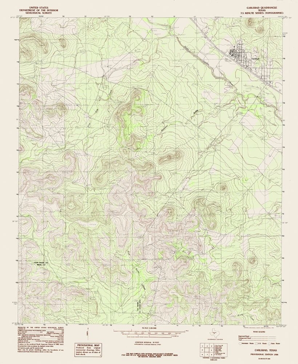 Picture of CARLSBAD TEXAS QUAD - USGS 1984