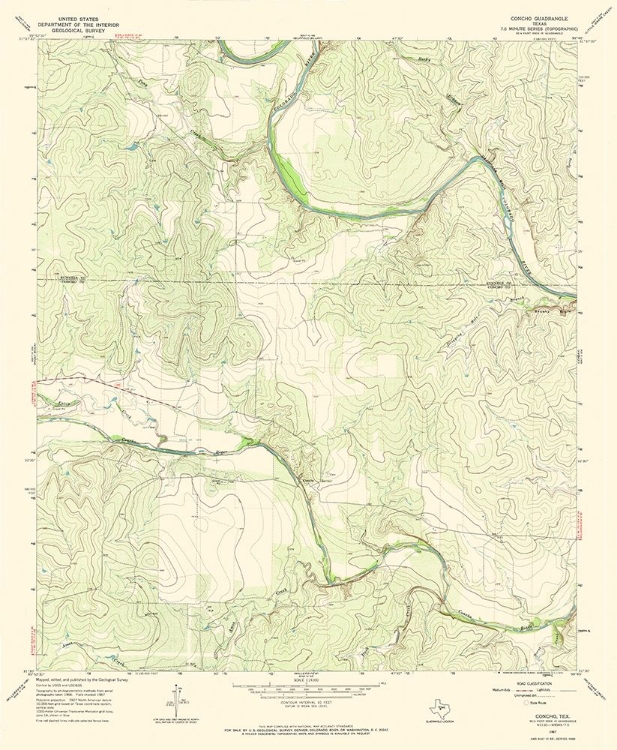 Picture of CONCHO TEXAS QUAD - USGS 1967