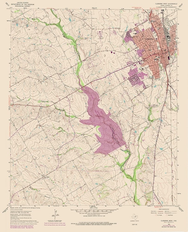 Picture of CLEBURNE WEST TEXAS QUAD - USGS 1978
