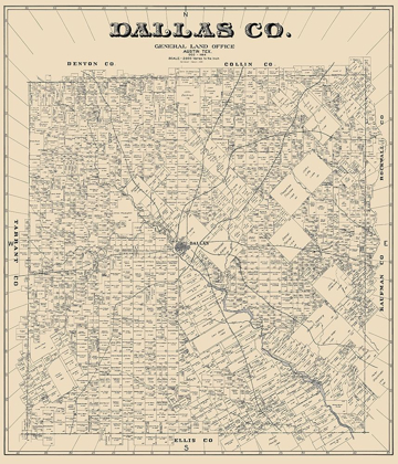 Picture of DALLAS TEXAS LANDOWNER - LAND OFFICE 1884