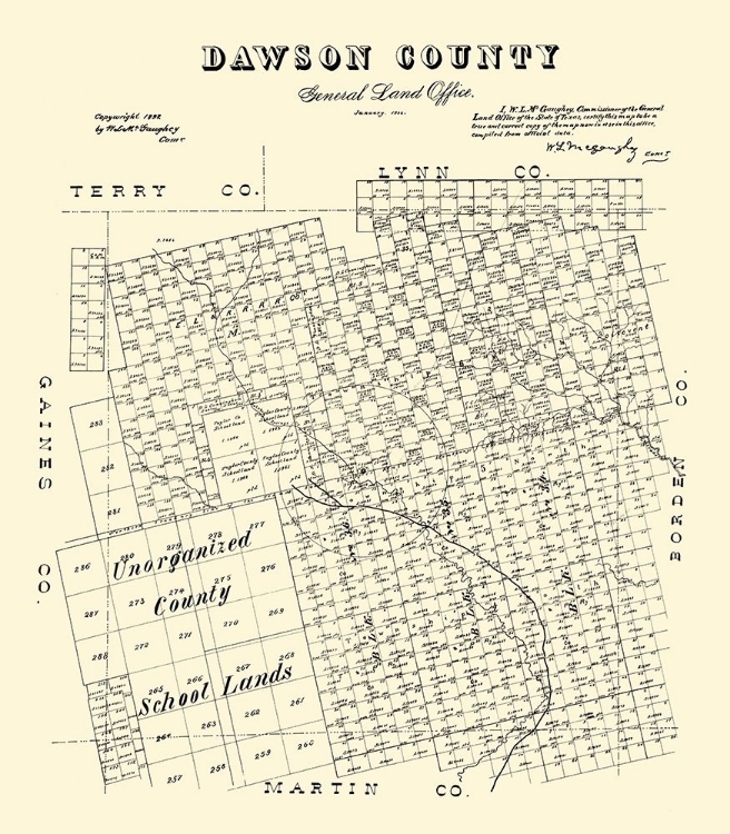 Picture of DAWSON COUNTY TEXAS - MCGAUGHEY 1892