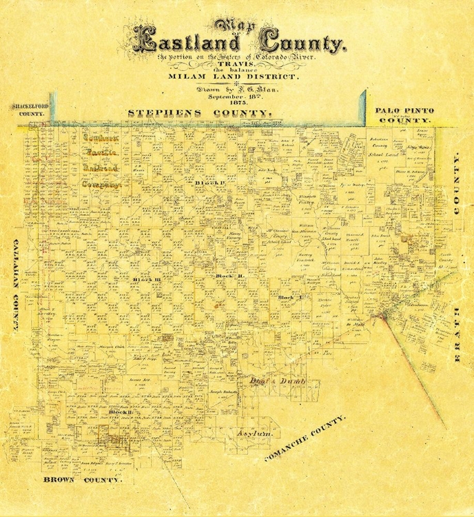 Picture of EASTLAND COUNTY TEXAS - BLAN 1875