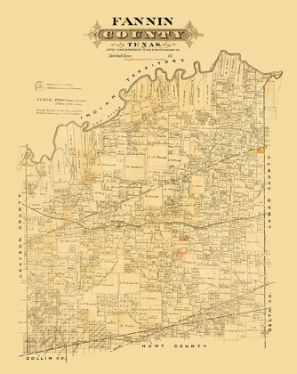 Picture of FANNIN COUNTY TEXAS - MARSHALL 1870