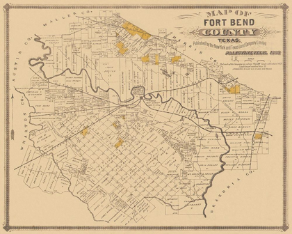 Picture of FORT BEND TEXAS LANDOWNER - LAND OFFICE 1882