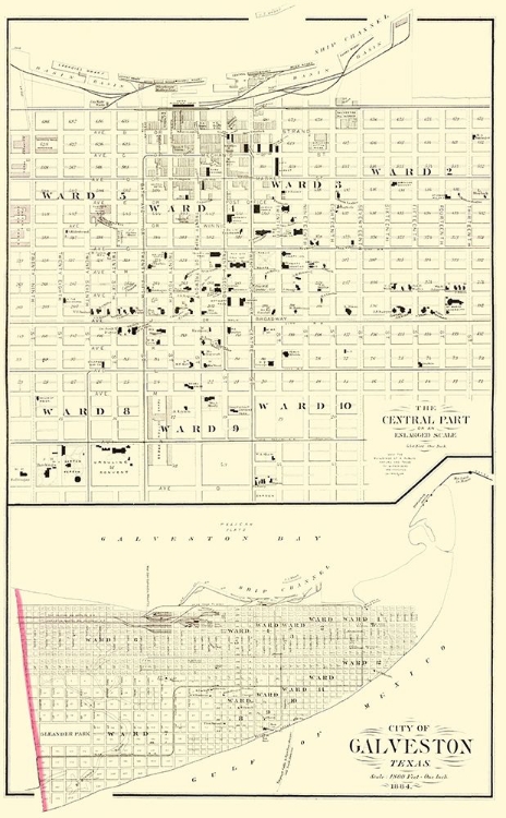 Picture of GALVESTON TEXAS - GRAY 1884
