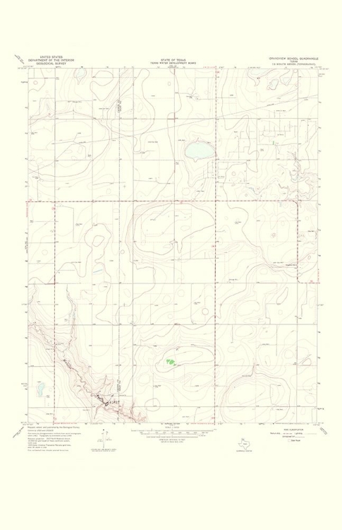 Picture of GRANDVIEW SCHOOL TEXAS QUAD - USGS 1967