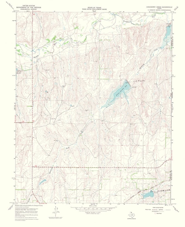 Picture of HACKBERRY CREEK TEXAS QUAD - USGS 1969