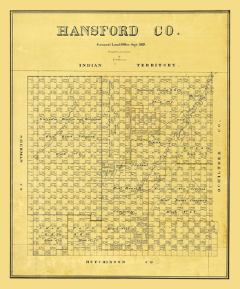 Picture of HANSFORD COUNTY TEXAS - BEAUMONT 1889