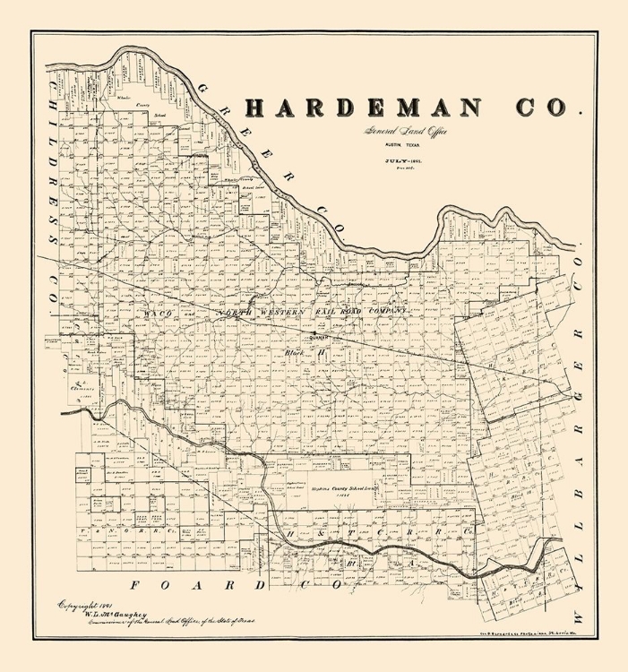 Picture of HARDEMAN COUNTY TEXAS - MCGAUGHEY 1891