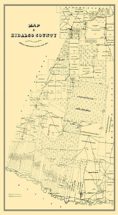 Picture of HIDALGO TEXAS - LAND OFFICE 1880