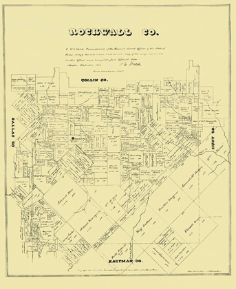 Picture of ROCKWALL TEXAS LANDOWNER - LAND OFFICE 1880