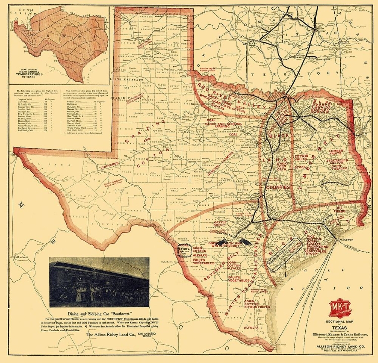 Picture of MISSOURI, KANSAS AND TEXAS RAILROAD - PARKER 1907