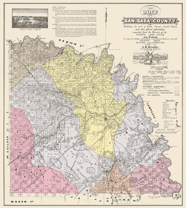 Picture of SAN SABA TEXAS - LAND OFFICE 1876
