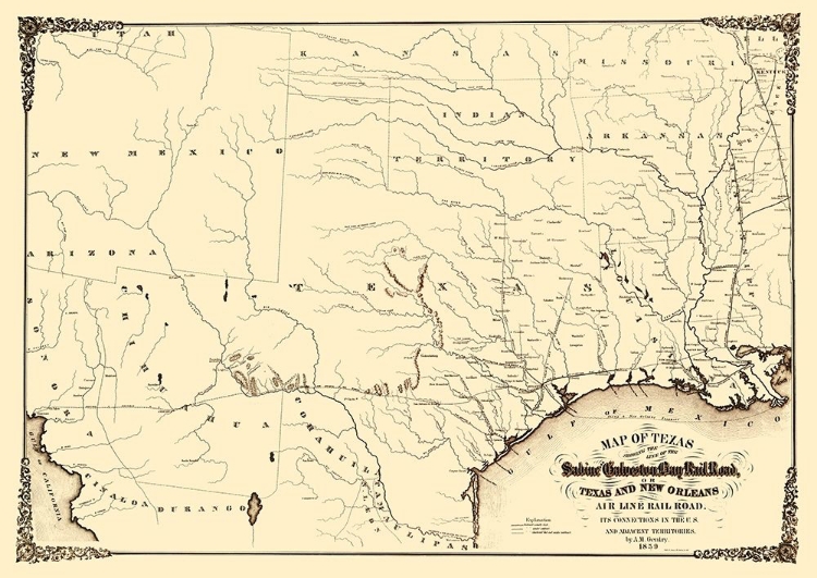 Picture of SABINE AND GALVESTON BAY RAILROAD - GENTRY 1859