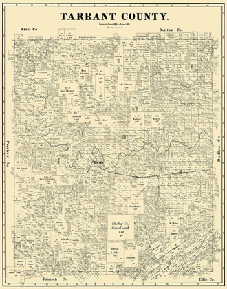 Picture of TARRANT TEXAS LANDOWNER - LAND OFFICE 1885