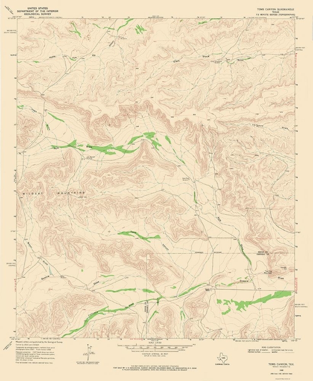 Picture of TOMS CANYON TEXAS QUAD - USGS 1968