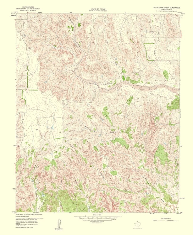 Picture of TROUBLESOME CREEK TEXAS QUAD - USGS 1960
