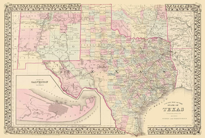 Picture of TEXAS - COUNTY MAP - MITCHELL 1880