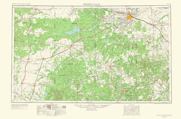 Picture of WICHITA FALLS TEXAS OKLAHOMA QUAD - USGS 1966